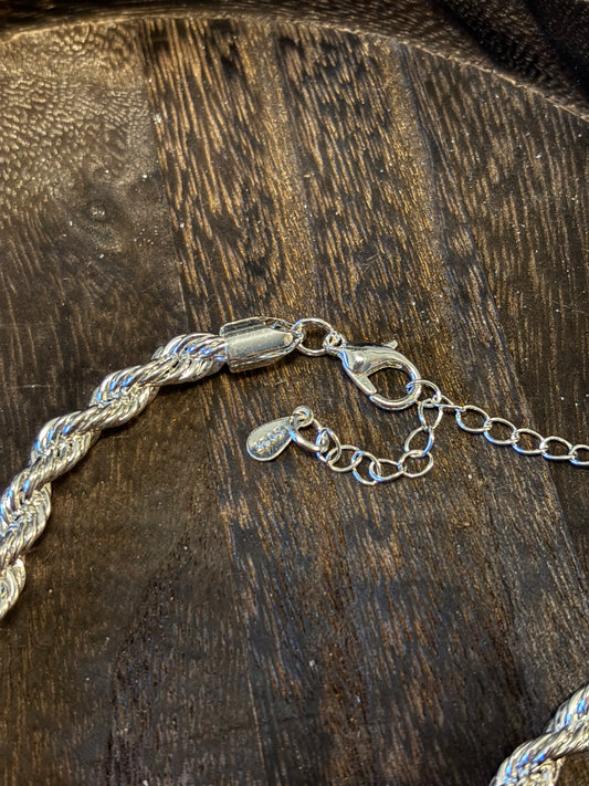 Silver plated S925 Rope Twist Bracelet