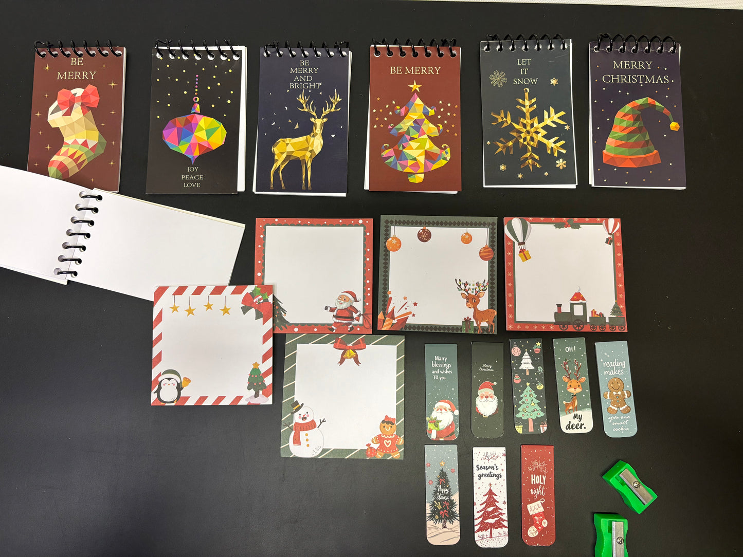 Christmas Gift Set of Stationery Socks Cup and Coaster Featuring Festive Designs and Practical Accessories