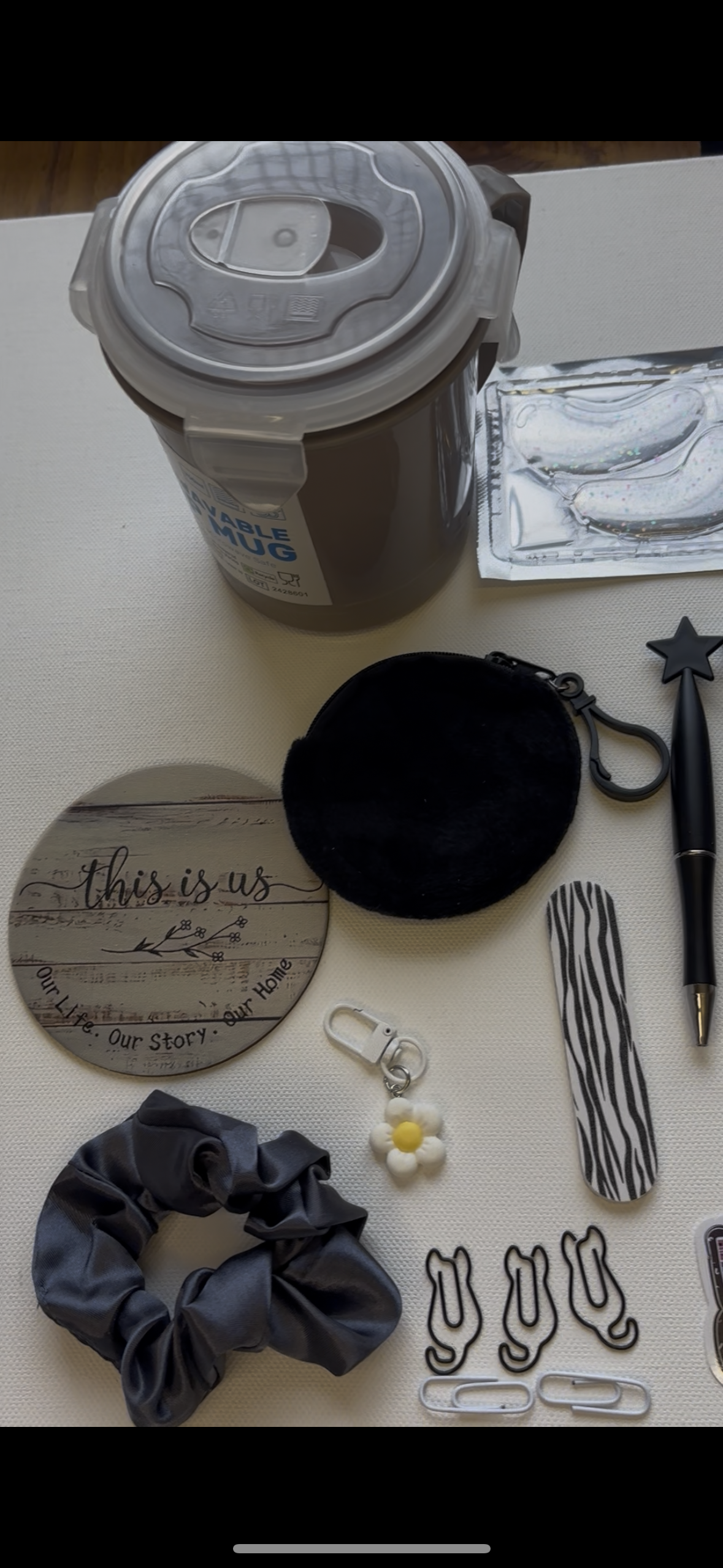 Black White & Grey bundle Gift Set including Stationary and self care products