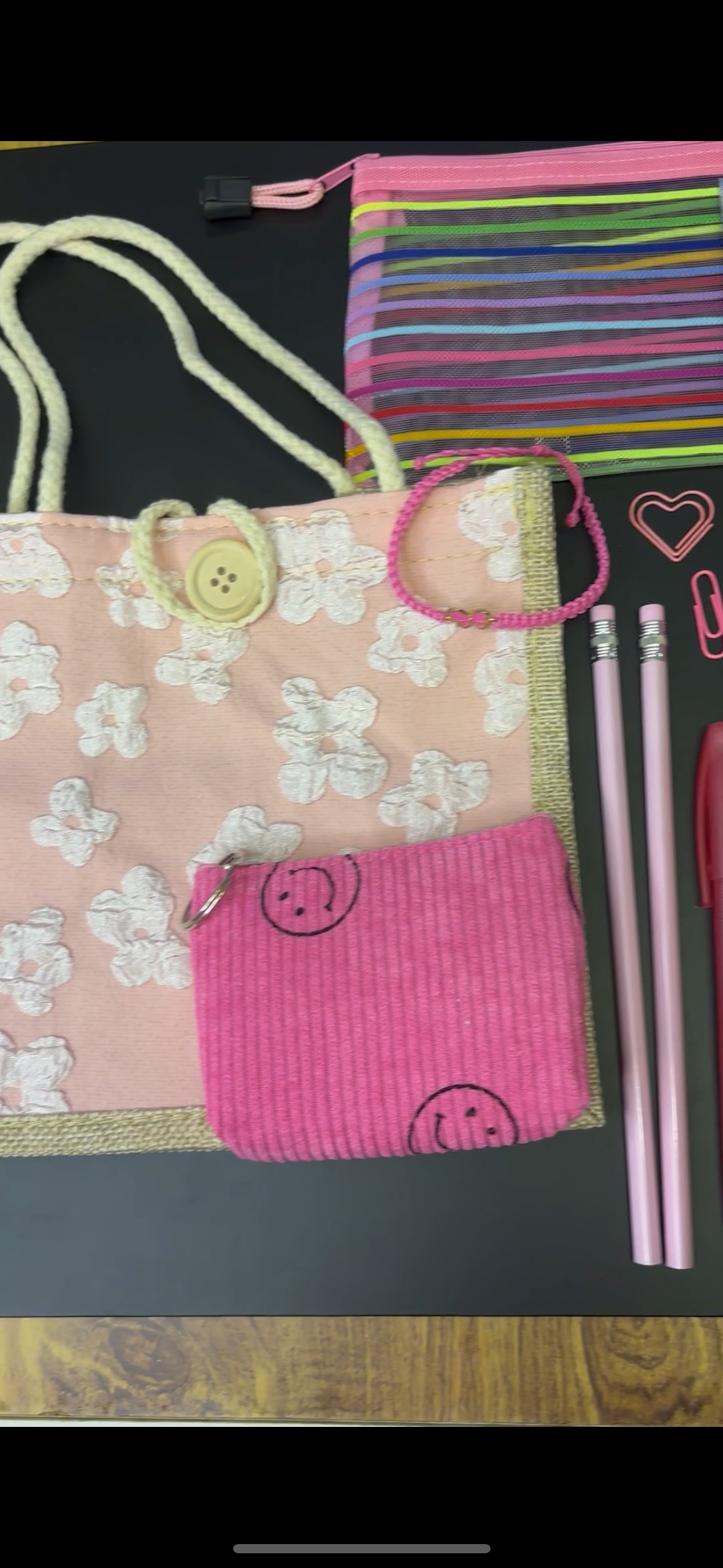 Pink themed stationary and personal care bundle